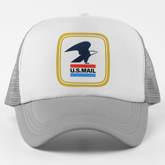 Other - NEW US Mail Mailman Retro Logo Trucker Mesh Snapback Hat 2-TONE GREY